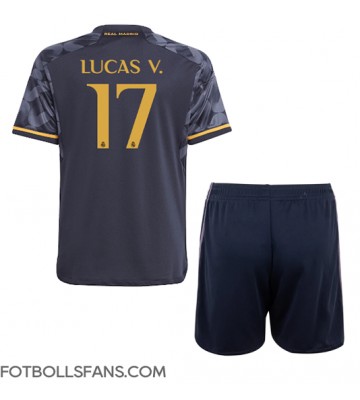 Real Madrid Lucas Vazquez #17 Replika Bortatröja Barn 2023-24 Kortärmad (+ Korta byxor)